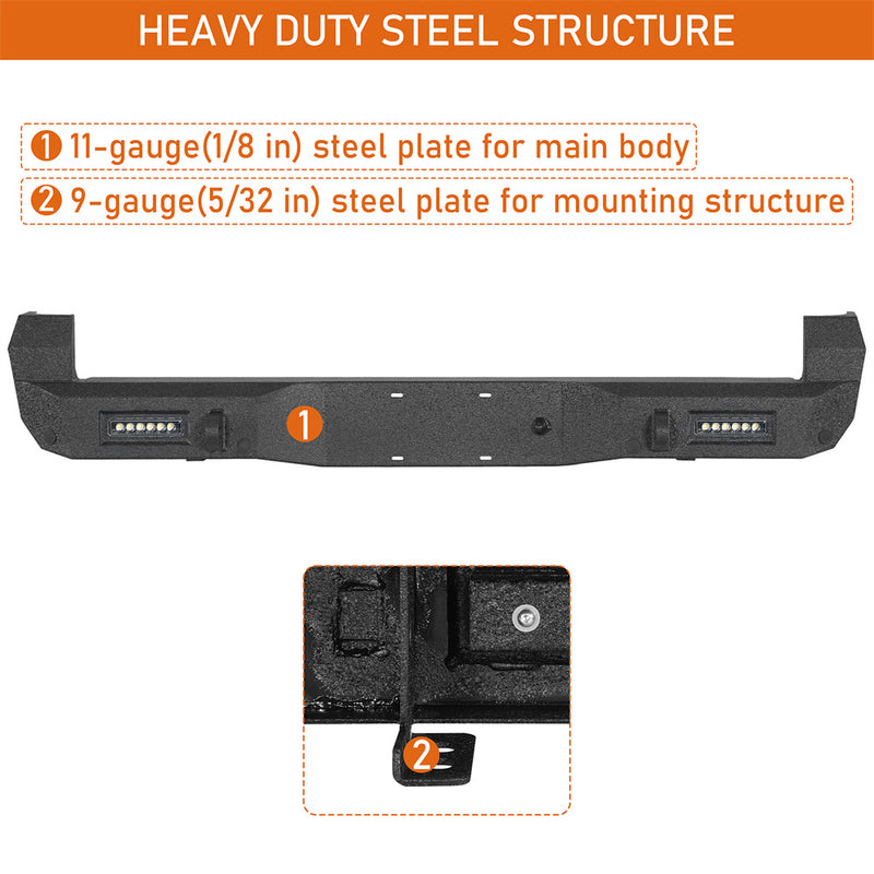 Load image into Gallery viewer, Hooke Road 2016-2023 Tacoma Steel Rear Bumper w/License Plate Light b4214 9
