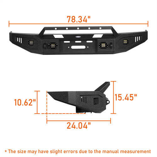thumbnail image 2 of Hooke Road Front Bumper For 2007-2013 Toyota Tundra – With Winch Plate, LED Lights & Skid Plate 2 of 5