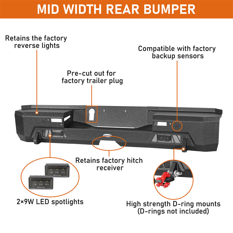 Load image into Gallery viewer, Hooke Road 2022-2026 Toyota Tundra Rear Bumper Replacement b5100 7
