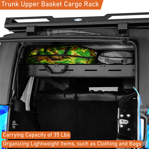 Load image into Gallery viewer, Hooke Road Trunk Upper Basket Cargo Rack for 2007-2018 Jeep Wrangler JK 4-Door Hardtop b2120s 11
