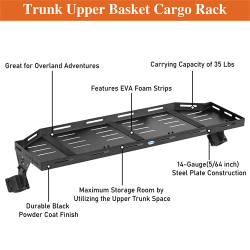 Load image into Gallery viewer, Trunk Upper Basket Cargo Rack (07-18 Jeep Wrangler JK 4-Door Hardtop) - Hooke Road
