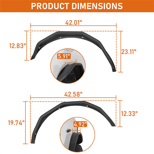 Load image into Gallery viewer, Hooke Road Steel Tube Fender Flares for 21-25 Ford Bronco 4-Door b8934 5
