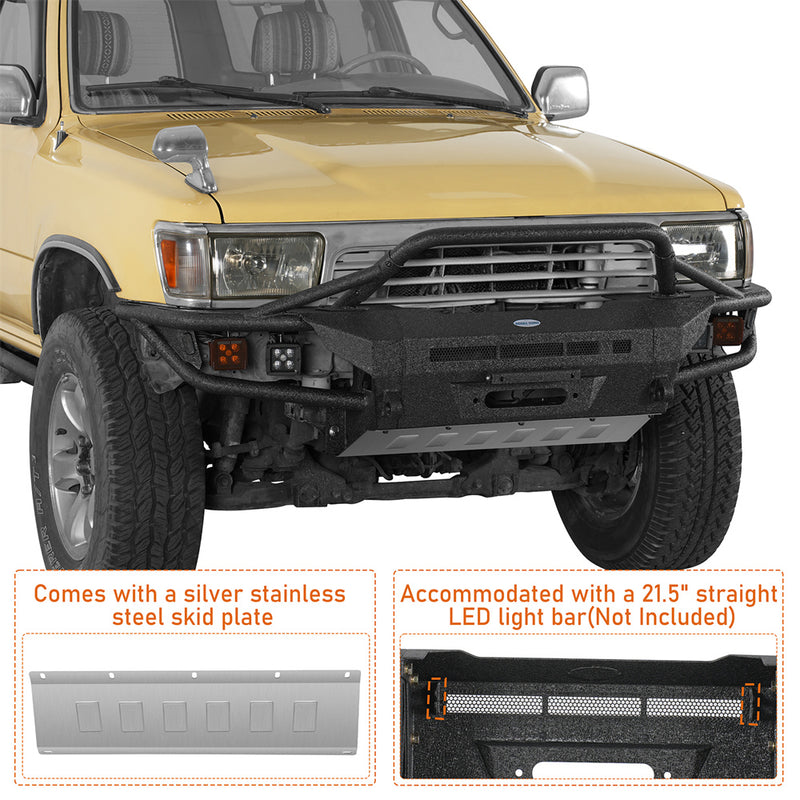 Load image into Gallery viewer, Tube Front Bumper with Winch Plate for 1990-1995 Toyota 4Runner Hooke Road b9704ab 10

