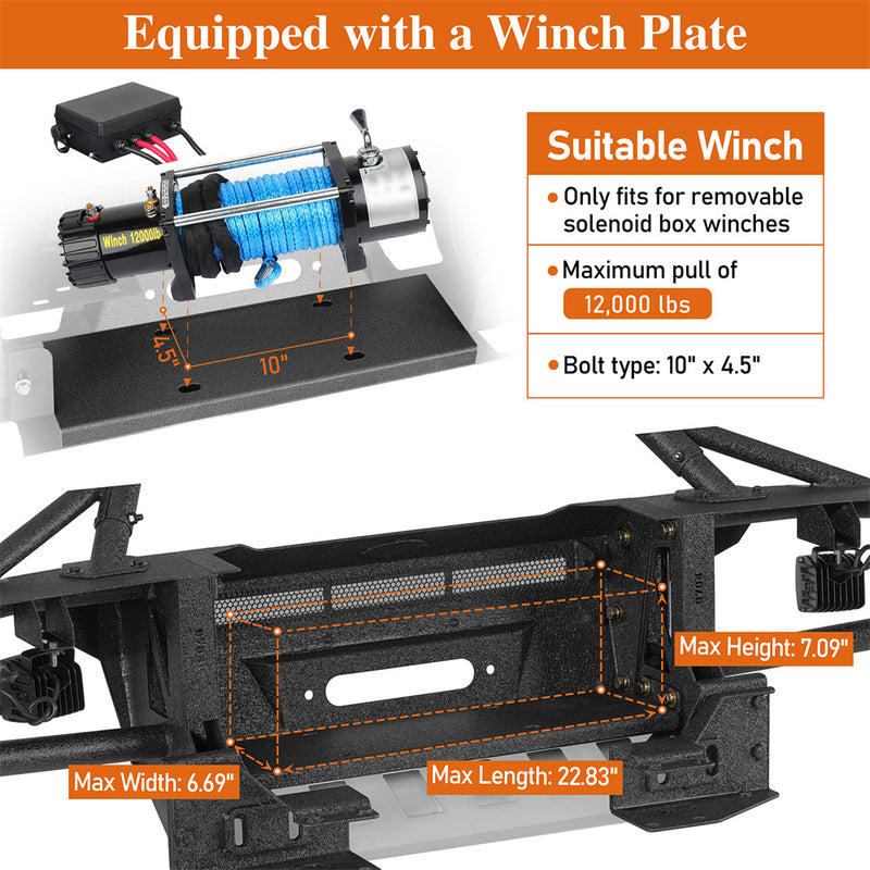 Load image into Gallery viewer, Tube Front Bumper with Winch Plate for 1990-1995 Toyota 4Runner Hooke Road b9704ab 6
