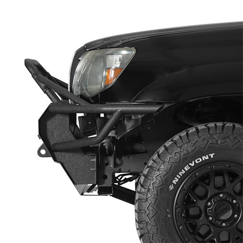 Tube Front Bumper w/ Winch Plate & 4 LED Lights for 2005-2011 Toyota Tacoma - Hooke Road