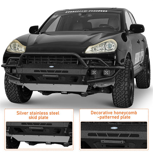Load image into Gallery viewer, 2008-2010 Porsche Cayenne 957 Tube Front Bumper with Winch Plate Hooke Road B7204s 10
