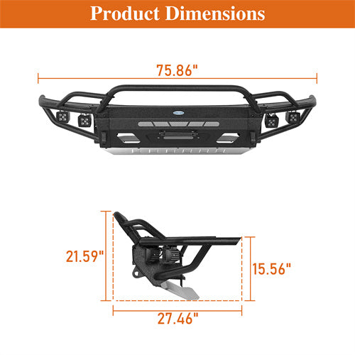 Load image into Gallery viewer, 2008-2010 Porsche Cayenne 957 Tube Front Bumper with Winch Plate Hooke Road B7204s 6
