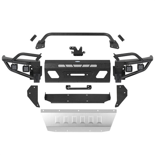 Load image into Gallery viewer, 2008-2010 Porsche Cayenne 957 Tube Front Bumper with Winch Plate Hooke Road B7204s 9
