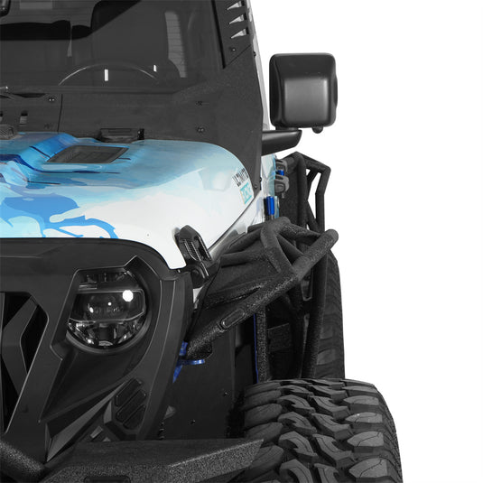 Hooke Road Jeep JL JT Tube Front Fender Flares w/ Turn Signal Lights b3095s 3