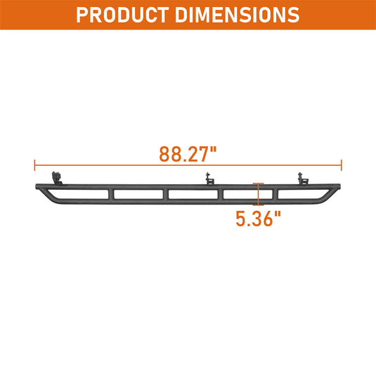 Hooke Road Tube Rock Sliders for 2007-2021 Toyota Tundra CrewMax b5017 5