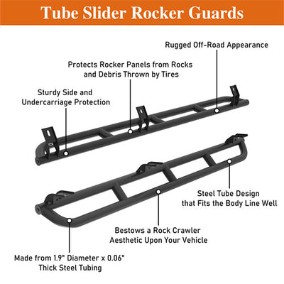 Rock Sliders for 2015-2026 Chevy Colorado & GMC Canyon Crew Cab - HR ...