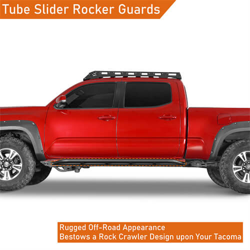 Load image into Gallery viewer, 2016-2023 Toyota Tacoma Side Steps Tube Slider Rocker Guards 4x4 Truck Parts - Hooke Road b4216s 9
