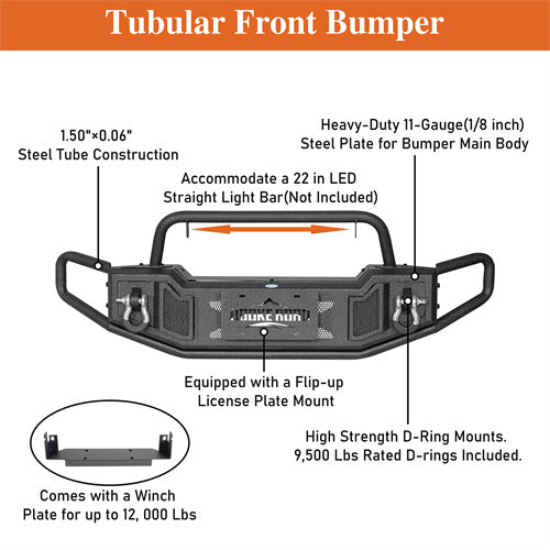 Jeep Wrangler JL Front Bumper Gladiator JT Front Bumper Aftermarket Bumper 4x4 Jeep Parts - Hooke Road b3062s 10