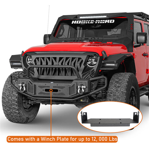 Load image into Gallery viewer, Jeep Wrangler JL Front Bumper Gladiator JT Front Bumper Aftermarket Bumper 4x4 Jeep Parts - Hooke Road b3062s 7
