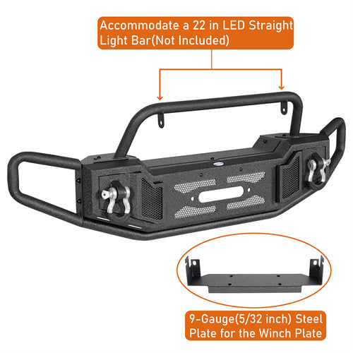 Jeep Wrangler JL Front Bumper Gladiator JT Front Bumper Aftermarket Bumper 4x4 Jeep Parts - Hooke Road b3062s 8