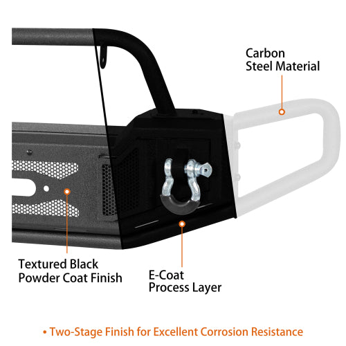 Load image into Gallery viewer, Hooke Road Jeep JK Tubular Front Bumper for 2007-2018 Jeep Wrangler JK b2091 12
