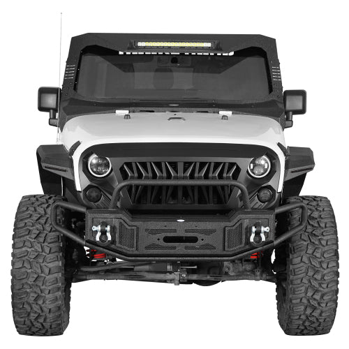 Load image into Gallery viewer, Hooke Road Jeep JK Tubular Front Bumper for 2007-2018 Jeep Wrangler JK b2091 4
