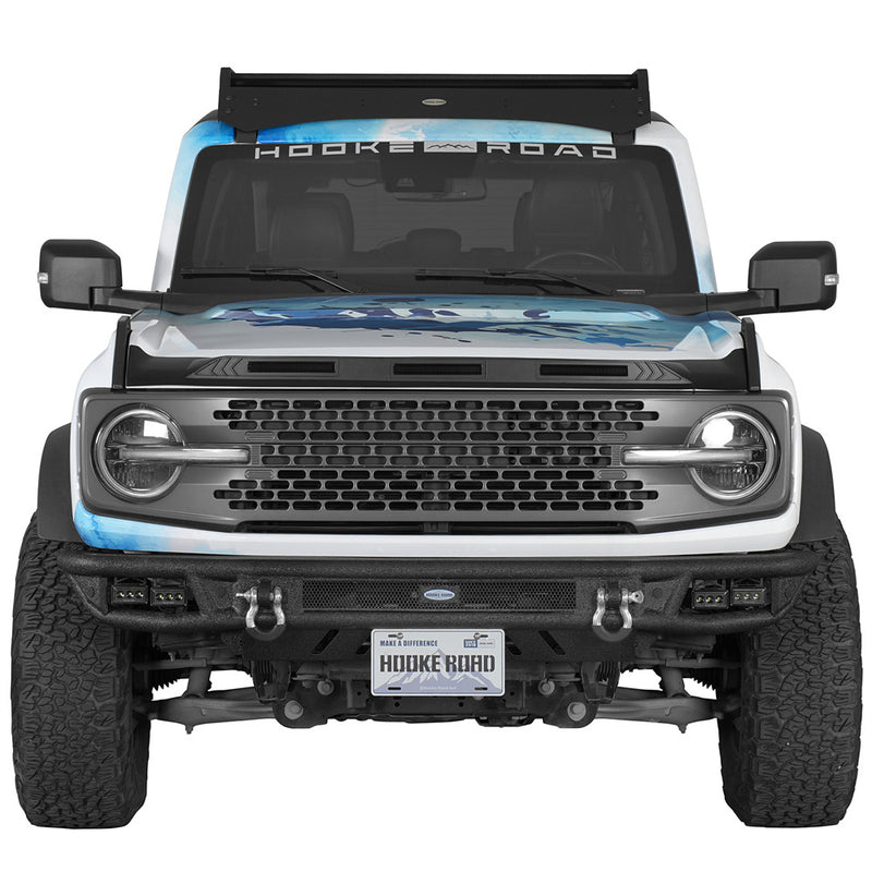 Load image into Gallery viewer, Hooke Road Tubular Front Bumper w/ Skid Plate for 21-26 Ford Bronco b8957s 2
