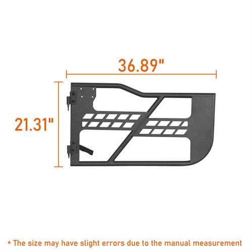 Load image into Gallery viewer, 18-23 Jeep Wrangler JL Tubular Half Doors w/Side View Mirrors For 2-Door - Hooke Road b3046s 15
