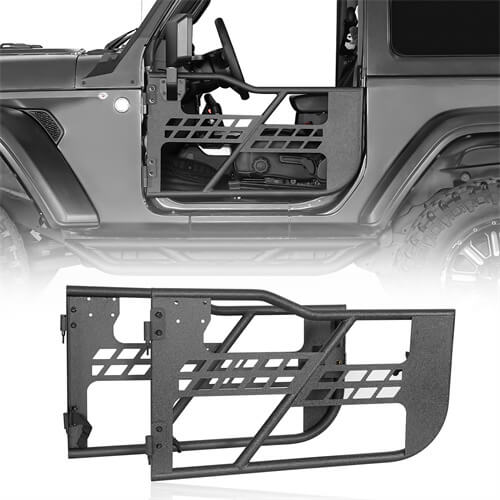 18-23 Jeep Wrangler JL Tubular Half Doors w/Side View Mirrors For 2-Door - Hooke Road b3046s 3