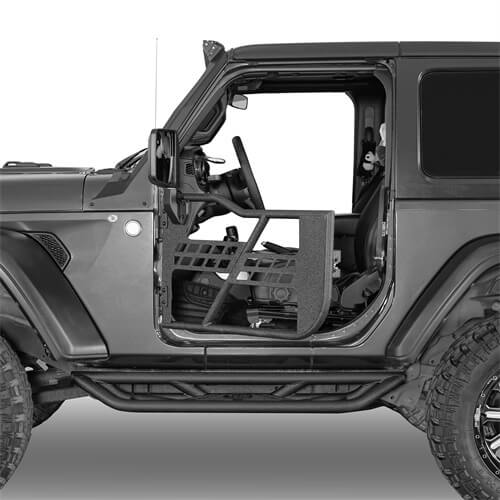 18-23 Jeep Wrangler JL Tubular Half Doors w/Side View Mirrors For 2-Door - Hooke Road b3046s 9