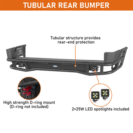 Hooke Road Tubular Rear Bumper 1996-2002 Toyota 4Runner b9760s 8