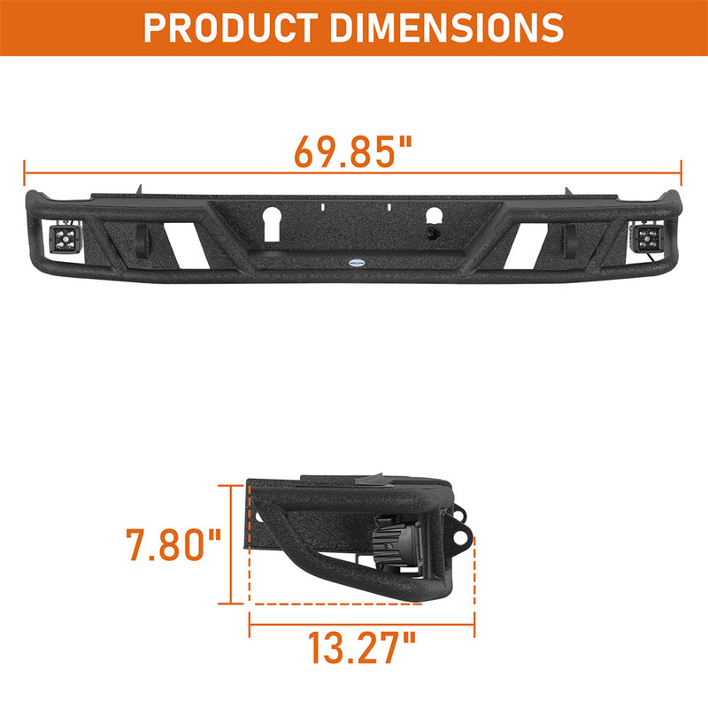Load image into Gallery viewer, Tubular Rear Bumper for 2015-2022 Chevy Colorado &amp; GMC Canyon Hooke Road b9126s 4

