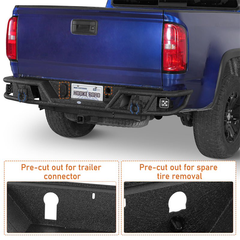 Load image into Gallery viewer, Tubular Rear Bumper for 2015-2022 Chevy Colorado &amp; GMC Canyon Hooke Road b9126s 5
