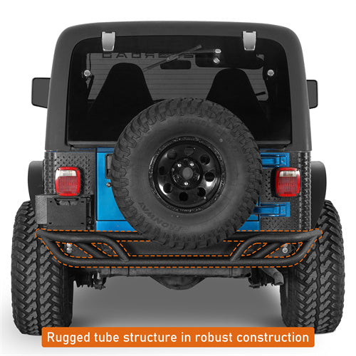 Load image into Gallery viewer, Hooke Road Tubular Rear Bumper for 1987-2006 Jeep Wrangler YJ TJ b1083s  6
