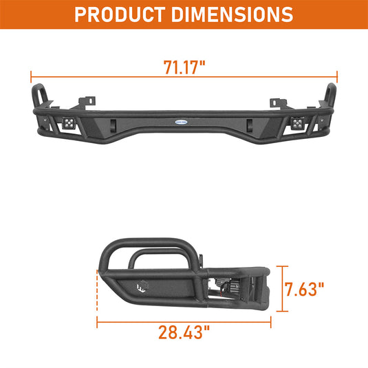 Hooke Road Tubular Rear Bumper for 10-24 Toyota 4Runner b9824 5
