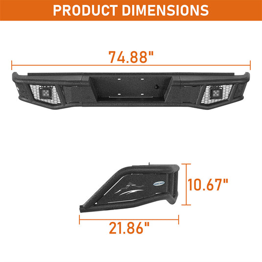 Hooke Road Tubular Rear Bumper for 2014-2021 Toyota Tundra b5036s 6
