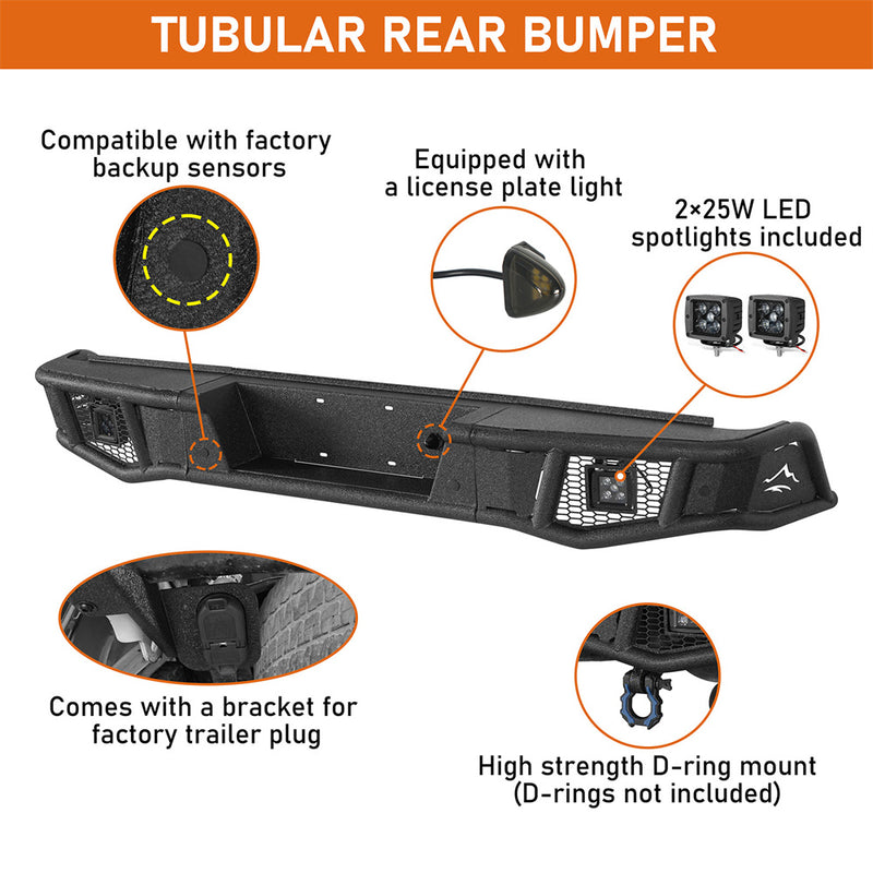 Load image into Gallery viewer, Hooke Road Tubular Rear Bumper for 2014-2021 Toyota Tundra b5036s 1
