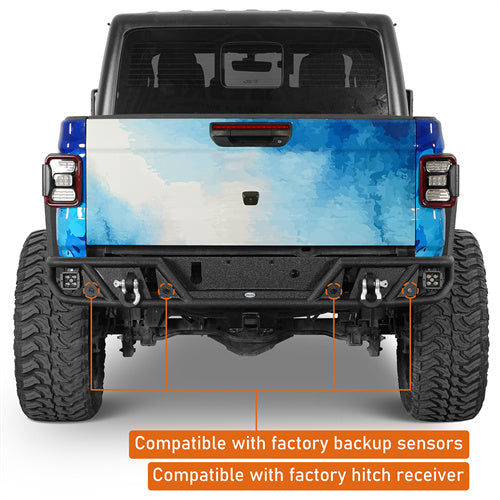 Load image into Gallery viewer, Hooke Road Rear Bumper wth Spotlights for 2020-2025 Jeep Gladiator JT b7028s 7

