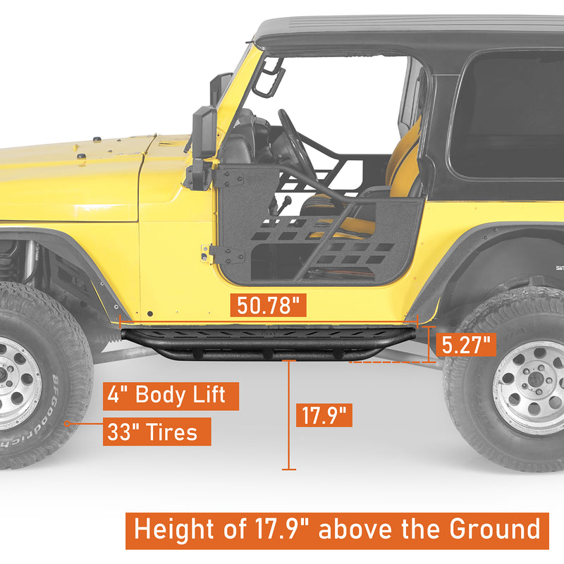 Load image into Gallery viewer, Hooke Road Tubular Side Steps for 1997-2006 Jeep Wrangler TJ, Excluding Unlimited b1037 10
