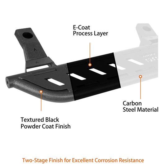 Hooke Road Tubular Side Steps for 1997-2006 Jeep Wrangler TJ, Excluding Unlimited b1037 11