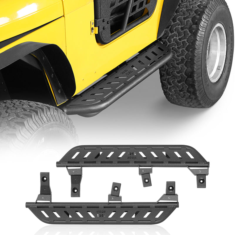 Load image into Gallery viewer, Hooke Road Tubular Side Steps for 1997-2006 Jeep Wrangler TJ, Excluding Unlimited b1037 2
