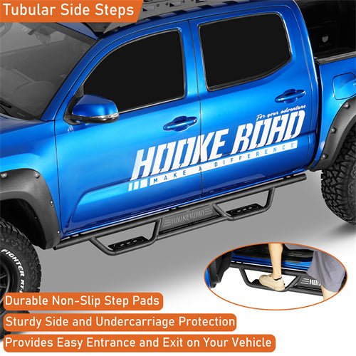 Load image into Gallery viewer, Hooke Road  Tubular Side Steps Running Boards for 2005-2023 Toyota Tacoma Double Cab b4217s 10
