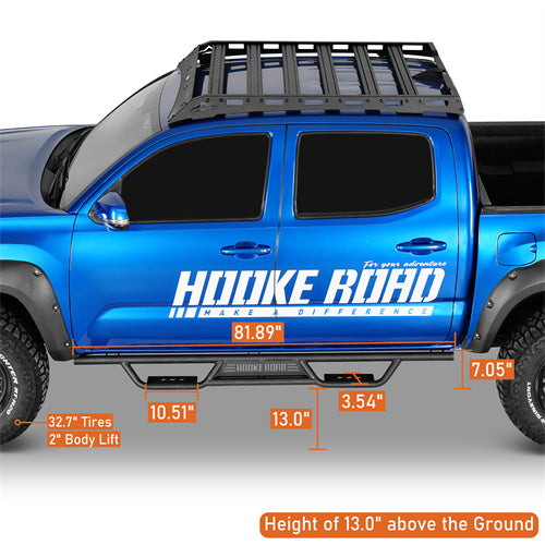 Load image into Gallery viewer, Hooke Road  Tubular Side Steps Running Boards for 2005-2023 Toyota Tacoma Double Cab b4217s 8
