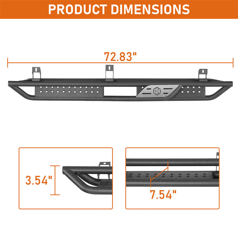 Load image into Gallery viewer, Two-Stair Nerf Side Steps for 2007-2018 Jeep Wrangler JK 4-Door Hooke Road b2110 5
