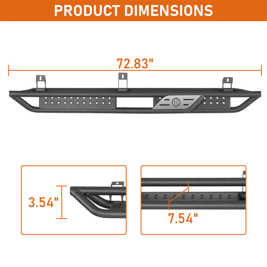 Two-Stair Nerf Side Steps for 2007-2018 Jeep Wrangler JK 4-Door Hooke Road b2110 5
