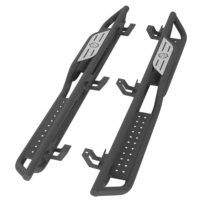 Load image into Gallery viewer, Two-Stair Nerf Side Steps for 2018-2026 Jeep Wrangler JL 4-Door Hooke Road b3101 4
