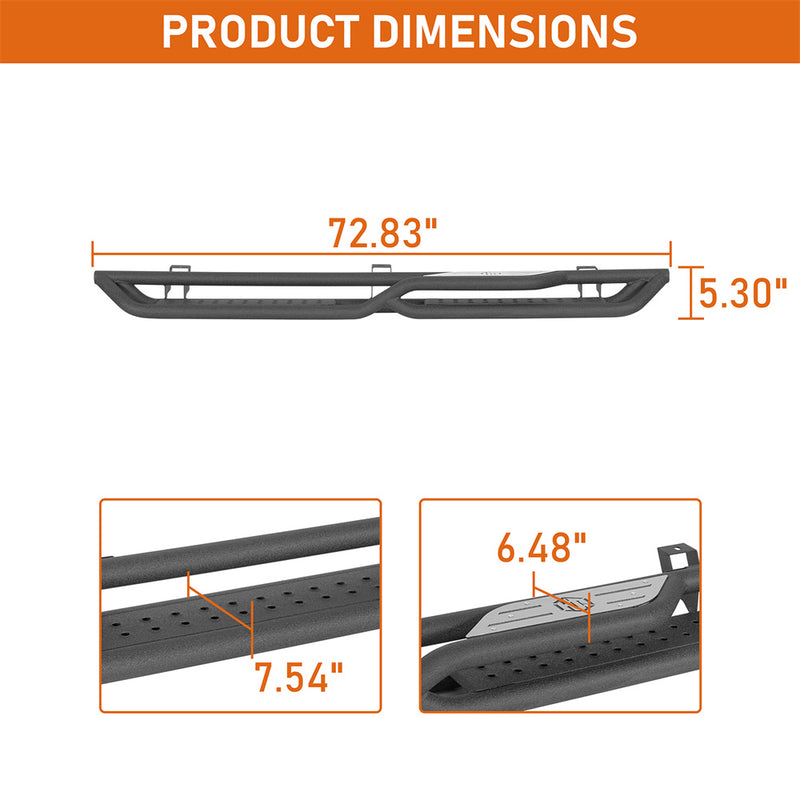 Load image into Gallery viewer, Two-Stair Nerf Side Steps for 2018-2026 Jeep Wrangler JL 4-Door Hooke Road b3101 5
