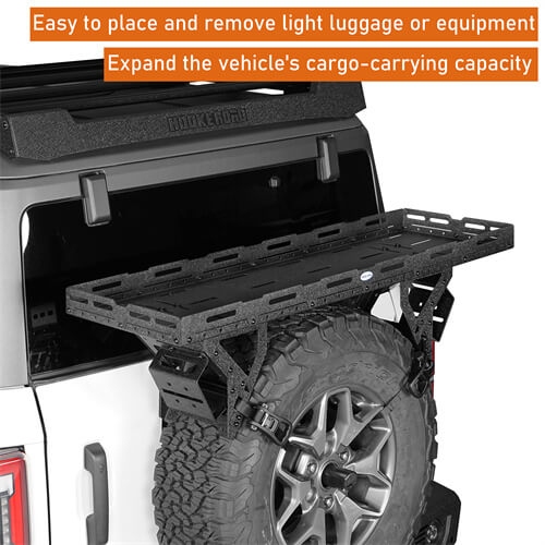 Hooke Road Universal Spare Tire Utility Basket Fits for 30" to 40" Tire for Jeep Wrangler JK JL TJ YJ CJ & Ford Bronco b1031s 13