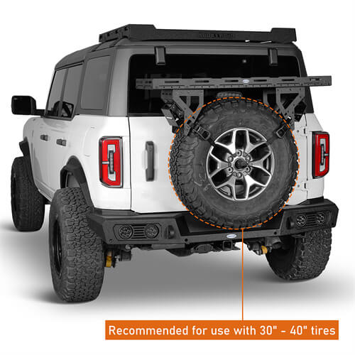 Hooke Road Universal Spare Tire Utility Basket Fits for 30" to 40" Tire for Jeep Wrangler JK JL TJ YJ CJ & Ford Bronco b1031s 15