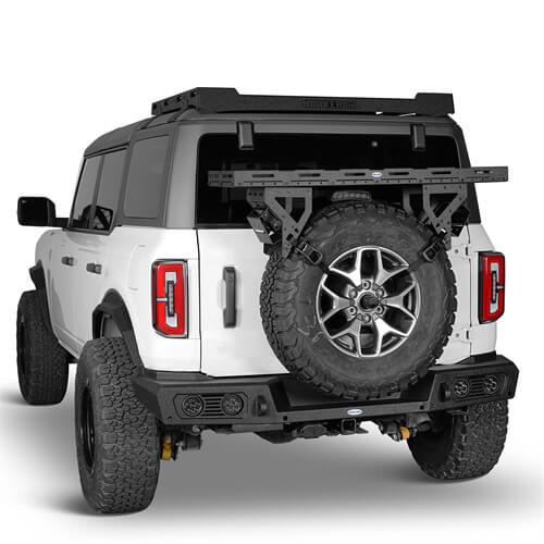 Load image into Gallery viewer, Hooke Road Universal Spare Tire Utility Basket Fits for 30&quot; to 40&quot; Tire for Jeep Wrangler JK JL TJ YJ CJ &amp; Ford Bronco b1031s 3
