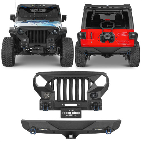 Mad Max Grill Front Bumper & Rear Bumper(18-25 Jeep Wrangler JL) - Hooke Road
