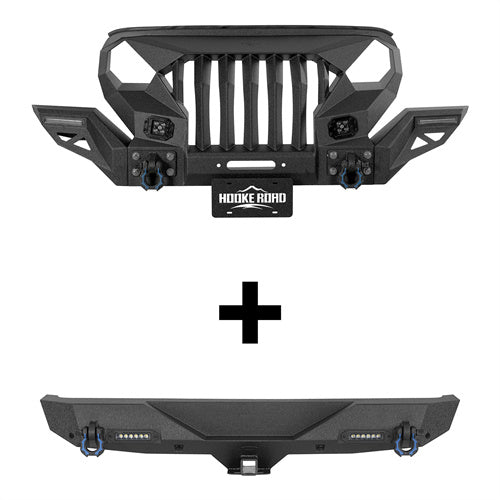 Load image into Gallery viewer, Hooke Road Jeep JL Mad Max Front Bumper &amp; Rear Bumper Combo(18-25 Jeep Wrangler JL)
