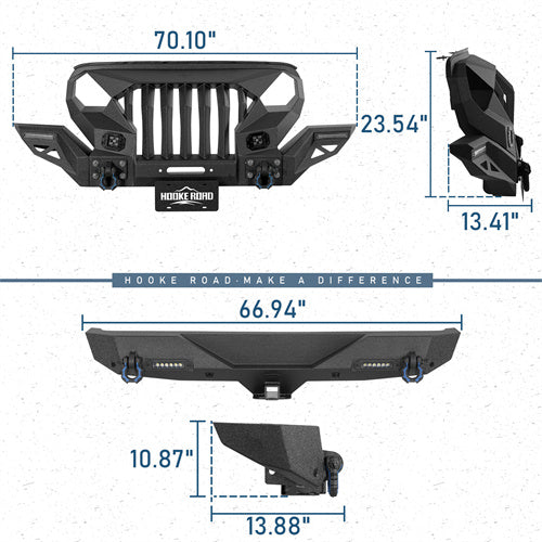 Load image into Gallery viewer, Hooke Road Jeep JL Mad Max Front Bumper &amp; Rear Bumper Combo(18-25 Jeep Wrangler JL)
