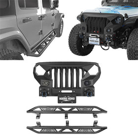 Hooke Road Mad Max Front Bumper & Side Steps(18-25 Jeep Wrangler JL 4-Door)