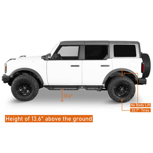 Load image into Gallery viewer, 2021 2022 2023 Ford Bronco Wheel To Wheel Running Boards Side Steps 4x4 Truck Parts For 4-Door - Hooke Road b8928 16
